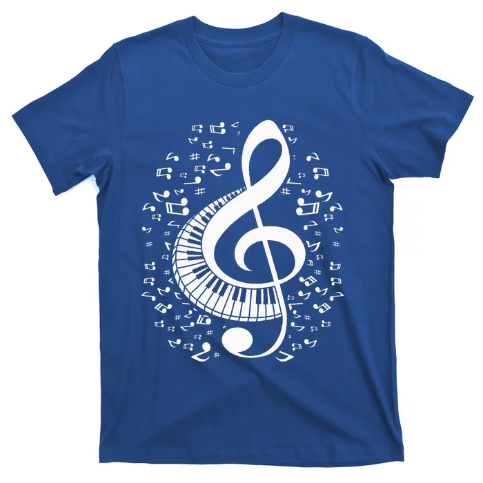 Treble Clef Keyboard Classical Music Notes Pianist T-Shirt