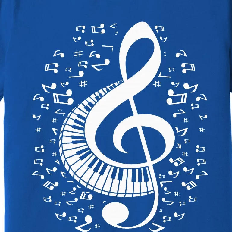 Treble Clef Keyboard Classical Music Notes Pianist Premium T-Shirt