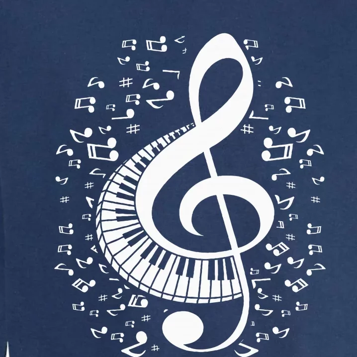 Treble Clef Keyboard Classical Music Notes Pianist Garment-Dyed Sweatshirt