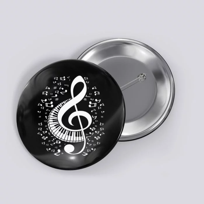 Treble Clef Keyboard Classical Music Notes Pianist Piano Button