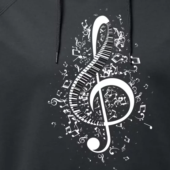 Treble Clef Keys Piano Player Pianist Classical Music Performance Fleece Hoodie