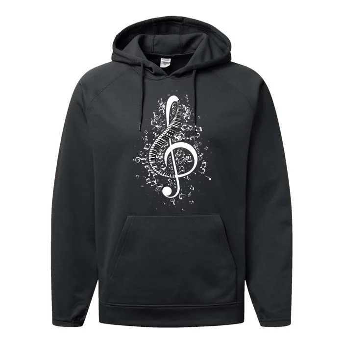 Treble Clef Keys Piano Player Pianist Classical Music Performance Fleece Hoodie