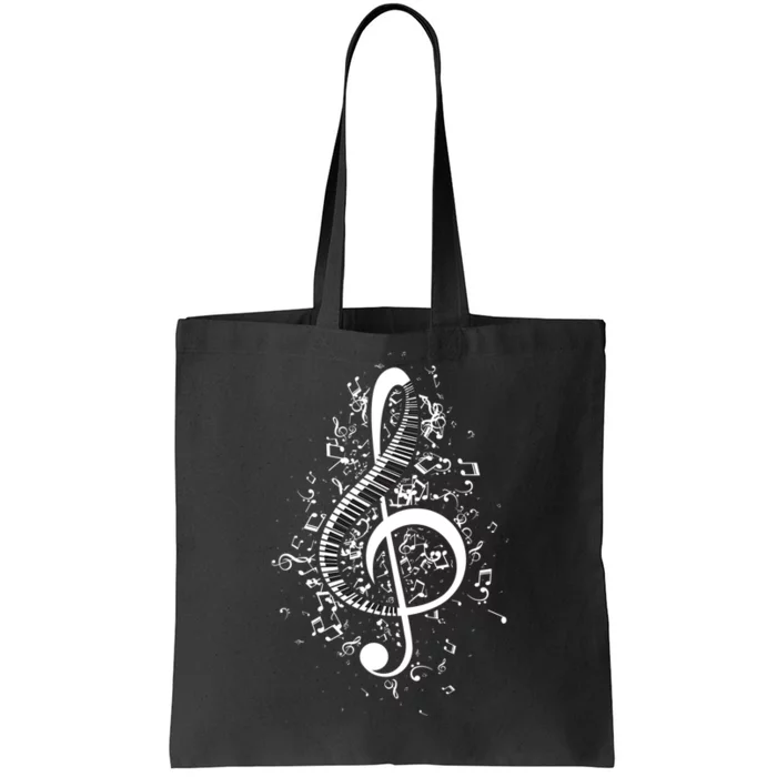 Treble Clef Keys Piano Player Pianist Classical Music Tote Bag