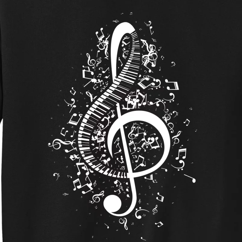 Treble Clef Keys Piano Player Pianist Classical Music Tall Sweatshirt