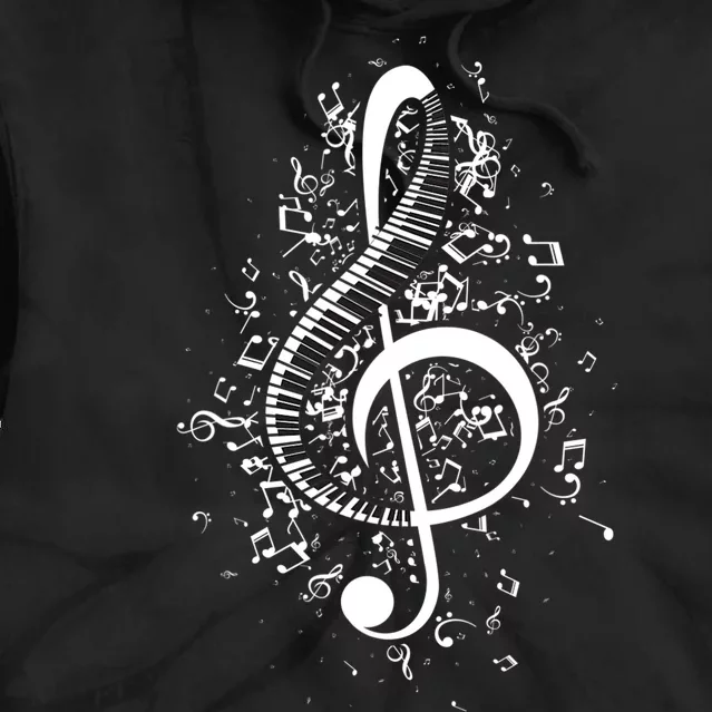 Treble Clef Keys Piano Player Pianist Classical Music Tie Dye Hoodie