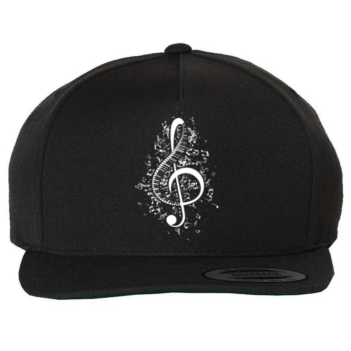 Treble Clef Keys Piano Player Pianist Classical Music Wool Snapback Cap