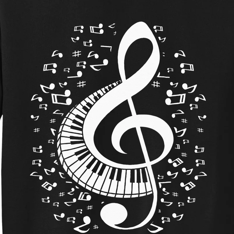 Treble Clef Keyboard Classical Music Notes Pianist Piano Sweatshirt