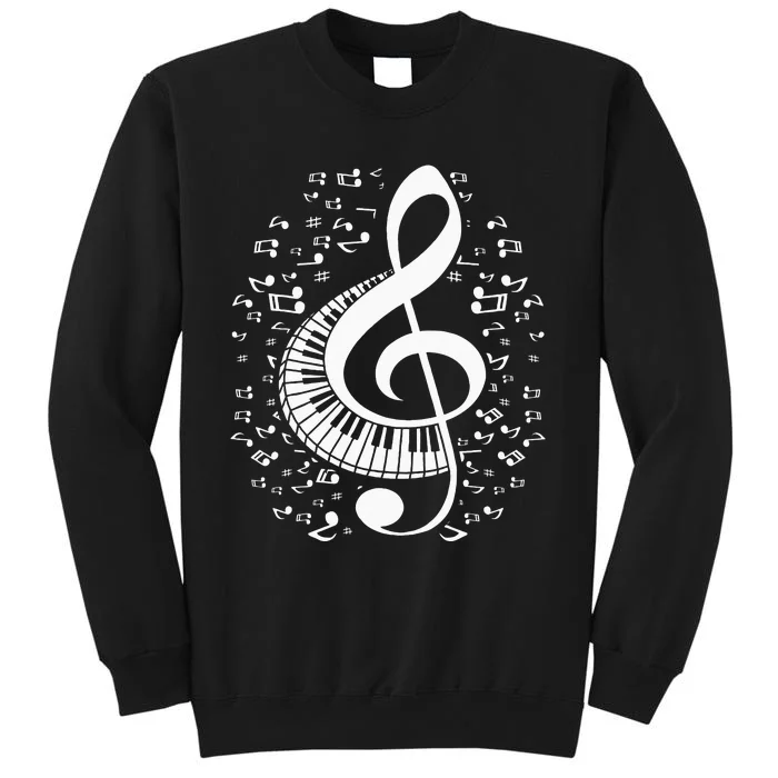 Treble Clef Keyboard Classical Music Notes Pianist Piano Sweatshirt