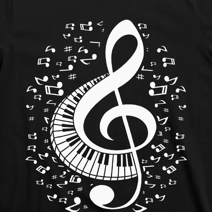 Treble Clef Keyboard Classical Music Notes Pianist Piano T-Shirt