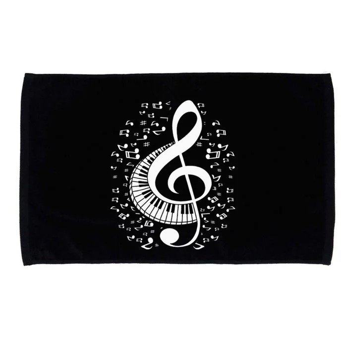 Treble Clef Keyboard Classical Music Notes Pianist Piano Microfiber Hand Towel