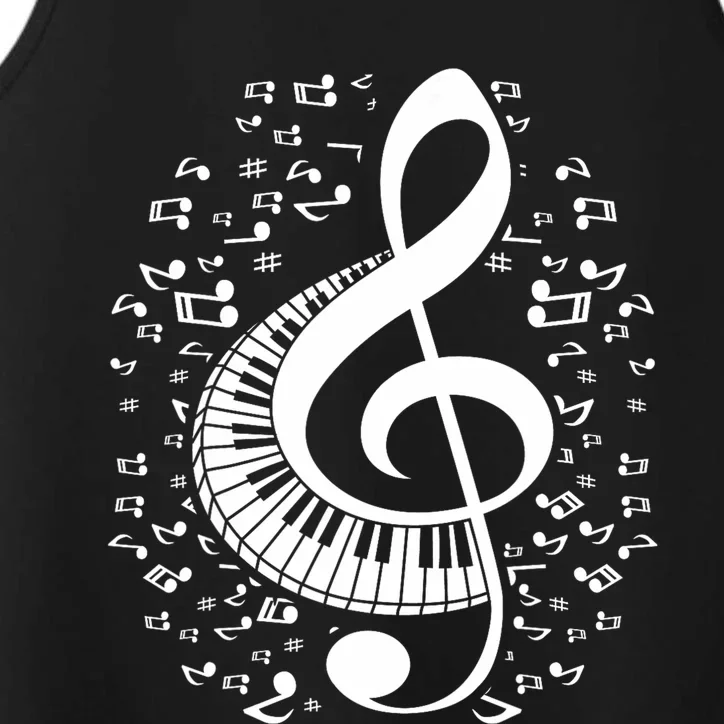 Treble Clef Keyboard Classical Music Notes Pianist Piano Performance Tank