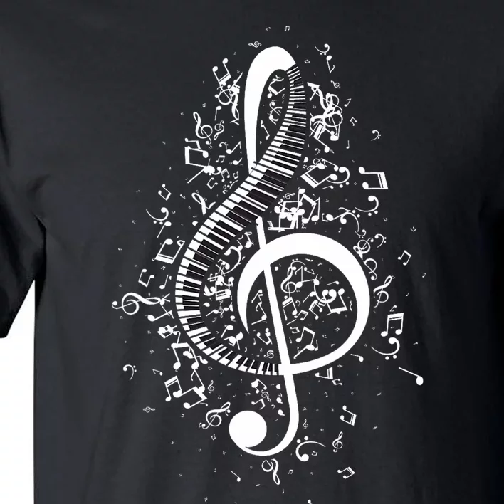 Treble Clef Keys Piano Player Pianist Classical Music Tall T-Shirt