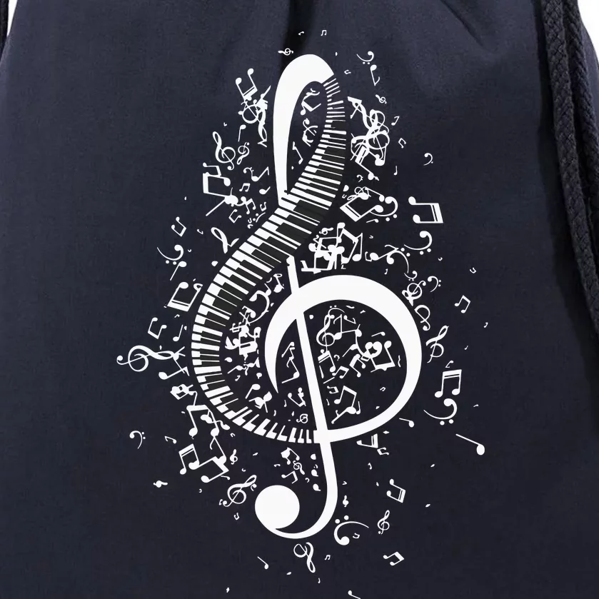 Treble Clef Keys Piano Player Pianist Classical Music Drawstring Bag