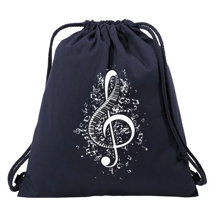 Treble Clef Keys Piano Player Pianist Classical Music Drawstring Bag