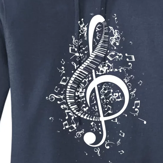 Treble Clef Keys Piano Player Pianist Classical Music Women's Pullover Hoodie