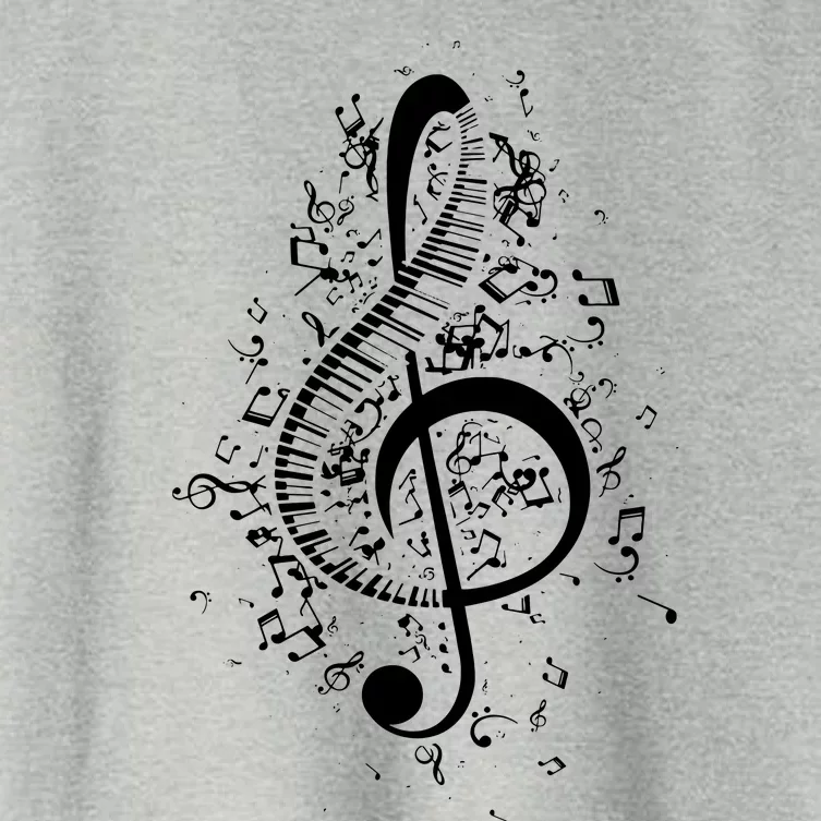 Treble Clef Keys Piano Player Pianist Classical Music Women's Crop Top Tee