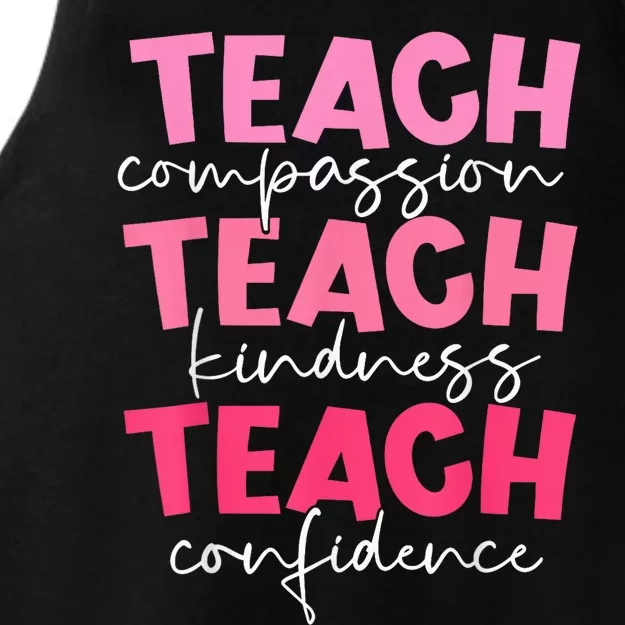 Teach Compassion Kindness Confidence Teacher Back To School Ladies Tri-Blend Wicking Tank