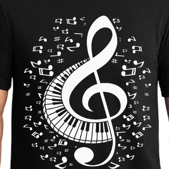 Treble Clef Keyboard Classical Music Notes Pianist Piano Pajama Set