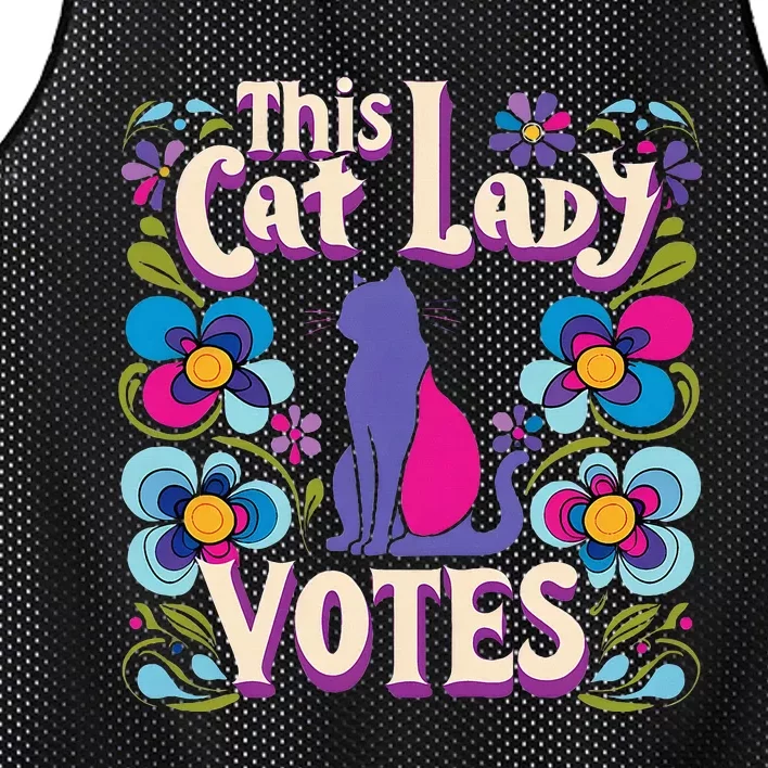 This Cat Lady Votes Ladies Is Voting Kamala Cat Ladies Mesh Reversible Basketball Jersey Tank