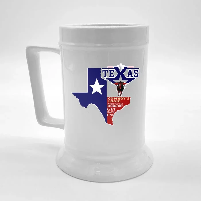 Texas Cowboy Logic Front & Back Beer Stein