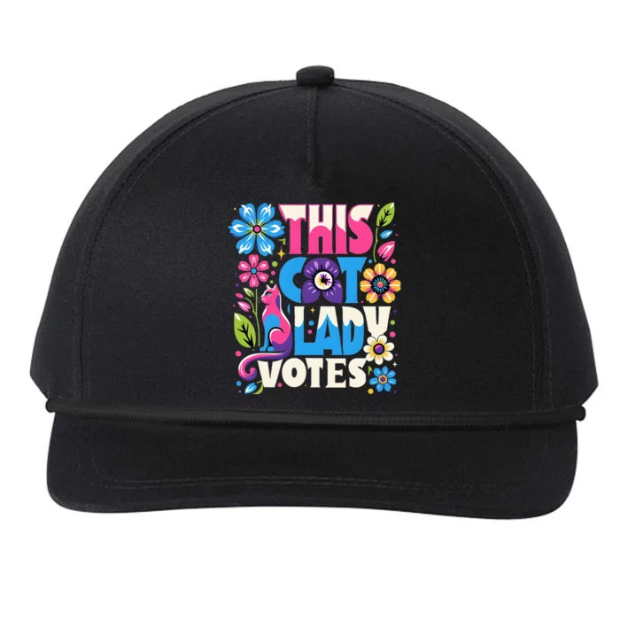 This Cat Lady Votes Ladies Is Voting Kamala Snapback Five-Panel Rope Hat