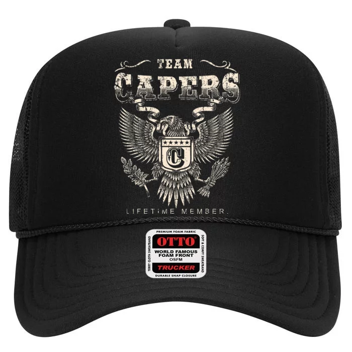 Team Capers Lifetime Member Capers Last Name High Crown Mesh Trucker Hat