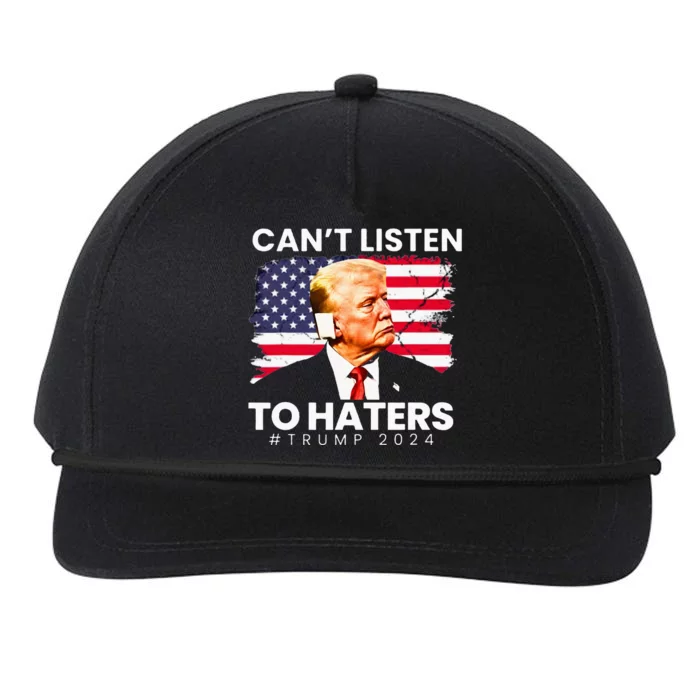 Trump Cant Listen To Haters Ear Bandage 2024 Snapback Five-Panel Rope Hat