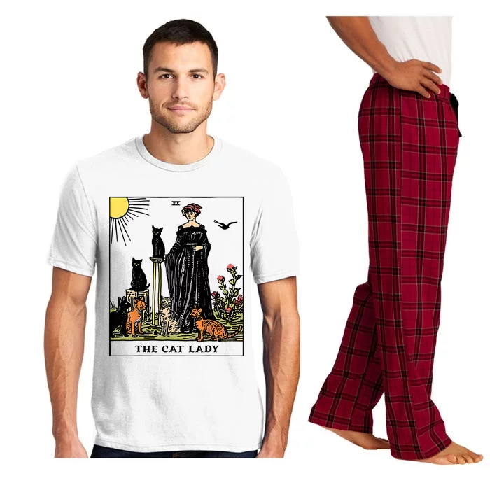 The Cat Lady Tarot Card Vintage Gothic Women Cat Mom Pajama Set