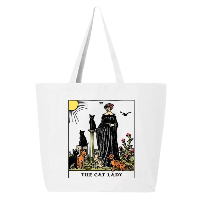 The Cat Lady Tarot Card Vintage Gothic Women Cat Mom 25L Jumbo Tote