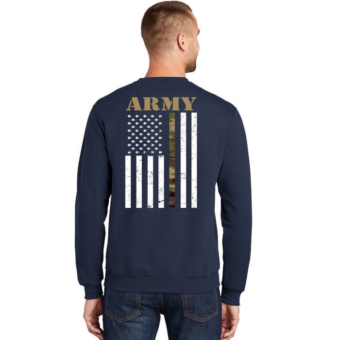 Thin Camo Line United States Army Flag Back Print Back Print Sweatshirt