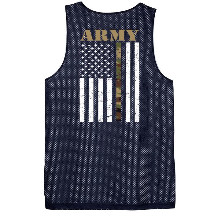 Thin Camo Line United States Army Flag Back Print Front & Back Mesh Reversible Basketball Jersey Tank