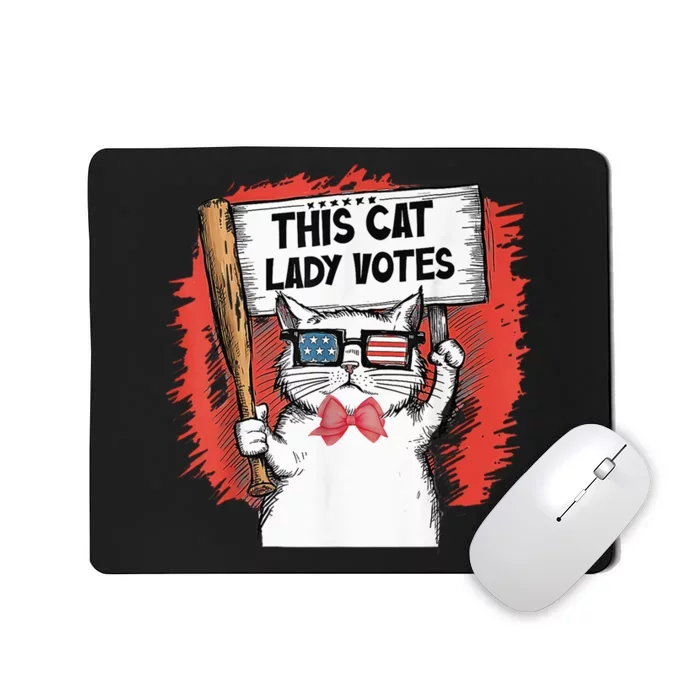 This Cat Lady Votes President Election Vote Cute Cat Kamala President 2024 Mousepad