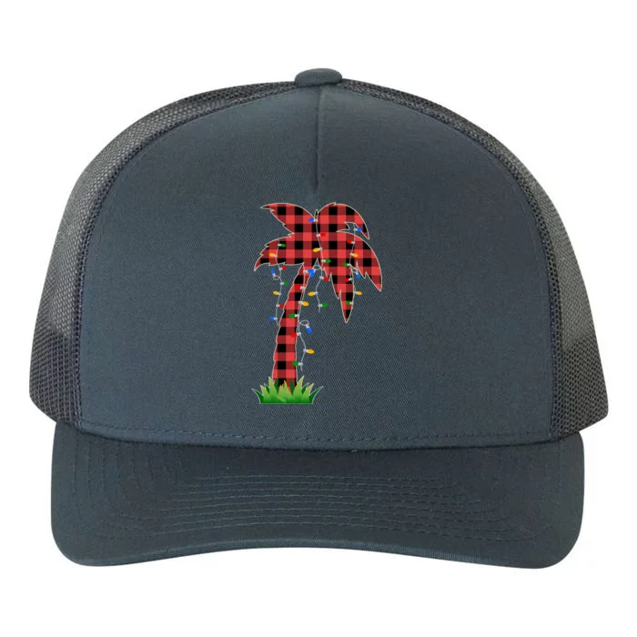 Th Christmas Lights Red Plaid Palm Tree Gift Tropical Xmas Cool Gift Yupoong Adult 5-Panel Trucker Hat