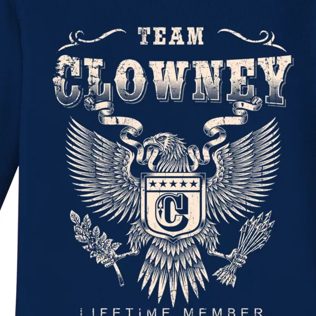 Team Clowney Lifetime Member Clowney Name Gift Baby Long Sleeve Bodysuit