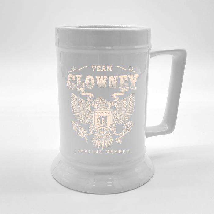 Team Clowney Lifetime Member Clowney Name Gift Front & Back Beer Stein