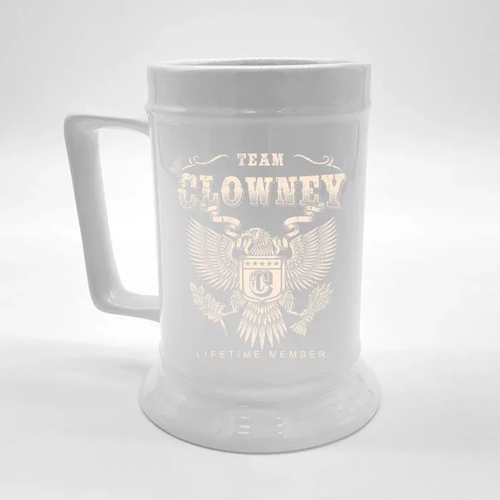 Team Clowney Lifetime Member Clowney Name Gift Front & Back Beer Stein