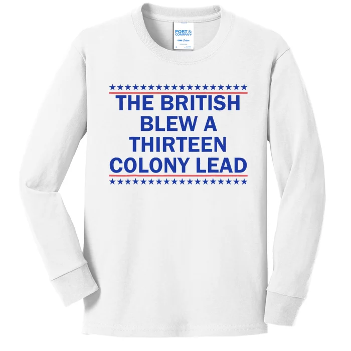 Thirteen Colony Lead Funny 4th Of July Design Kids Long Sleeve Shirt