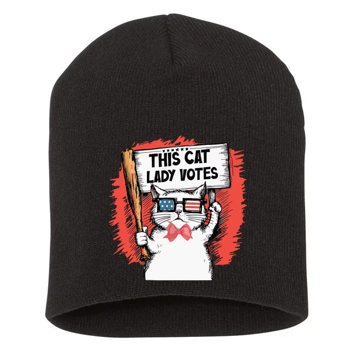 This Cat Lady Votes Cute Cat Short Acrylic Beanie