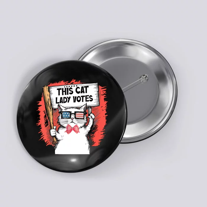 This Cat Lady Votes President Election Vote Button