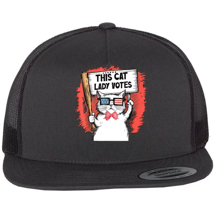 This Cat Lady Votes President Election Vote Flat Bill Trucker Hat