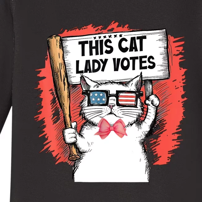 This Cat Lady Votes President Election Vote Baby Long Sleeve Bodysuit