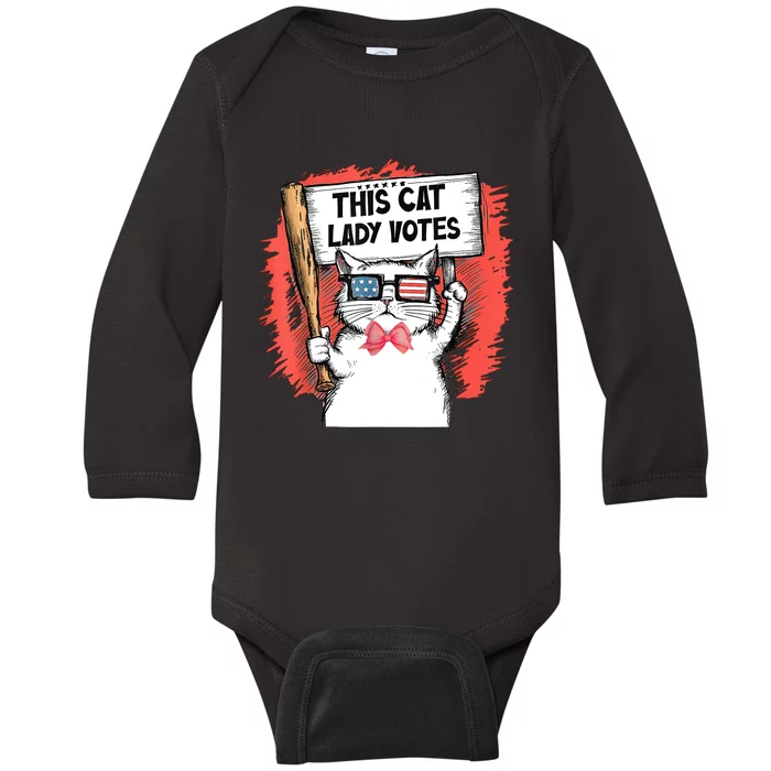 This Cat Lady Votes President Election Vote Baby Long Sleeve Bodysuit