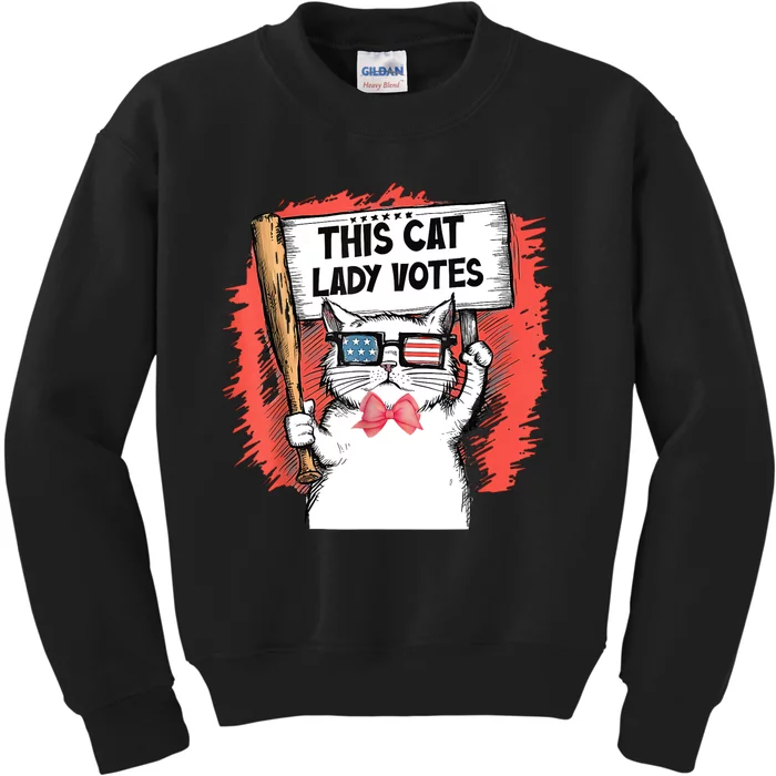 This Cat Lady Votes President Election Vote Kids Sweatshirt