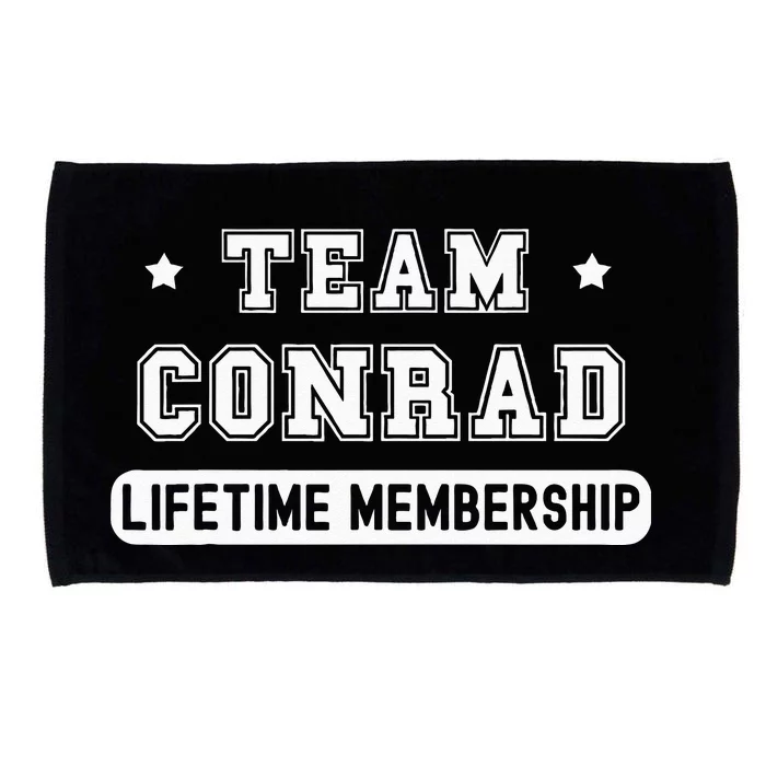 Team Conrad Lifetime Membership Funny Family Last Name Microfiber Hand Towel