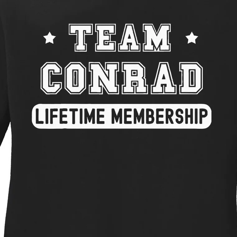 Team Conrad Lifetime Membership Funny Family Last Name Ladies Long Sleeve Shirt