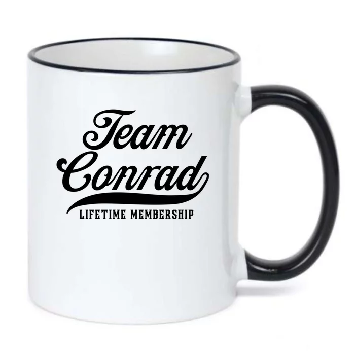 Team Conrad Lifetime Membership Family Surname Last Name Black Color Changing Mug