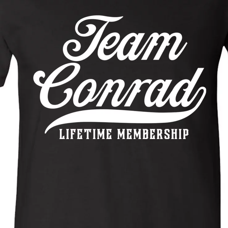 Team Conrad Lifetime Membership Family Surname Last Name V-Neck T-Shirt