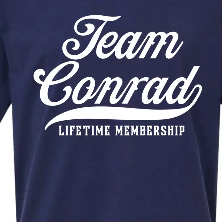 Team Conrad Lifetime Membership Family Surname Last Name Sueded Cloud Jersey T-Shirt