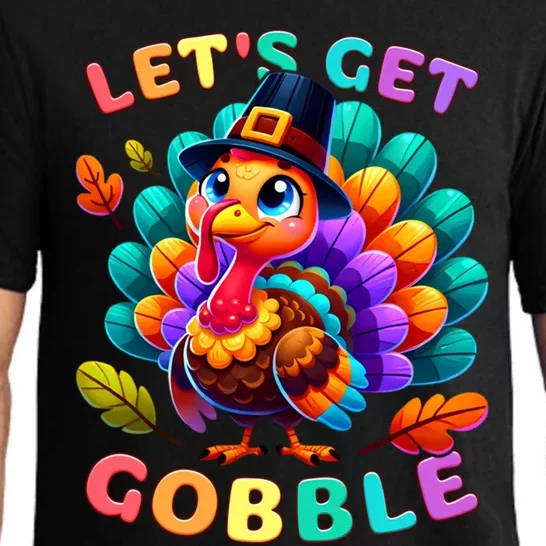 Thanksgiving Colourful Little Turkey Let S Get Gobble Cute Gift Pajama Set