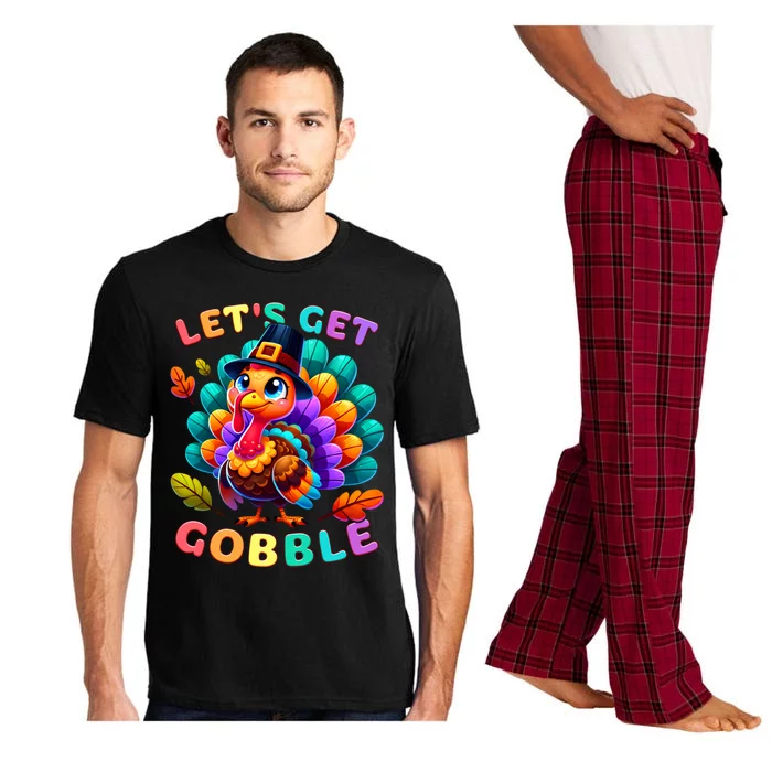 Thanksgiving Colourful Little Turkey Let S Get Gobble Cute Gift Pajama Set